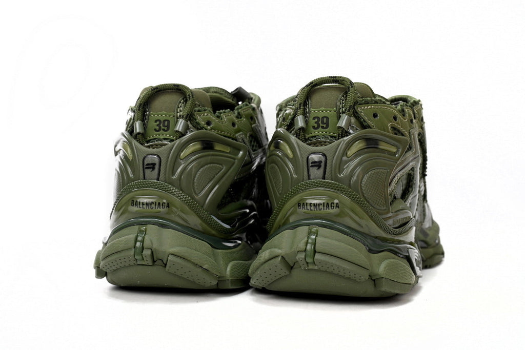 Balenciaga men's shoes Track Runner Sneaker – Distressed Low-Top  balenciaga runners Army green