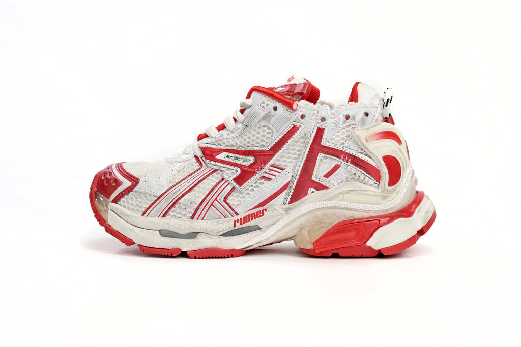 Balenciaga men's shoes Track Runner Sneaker – Distressed Low-Top  balenciaga runners  White and Red