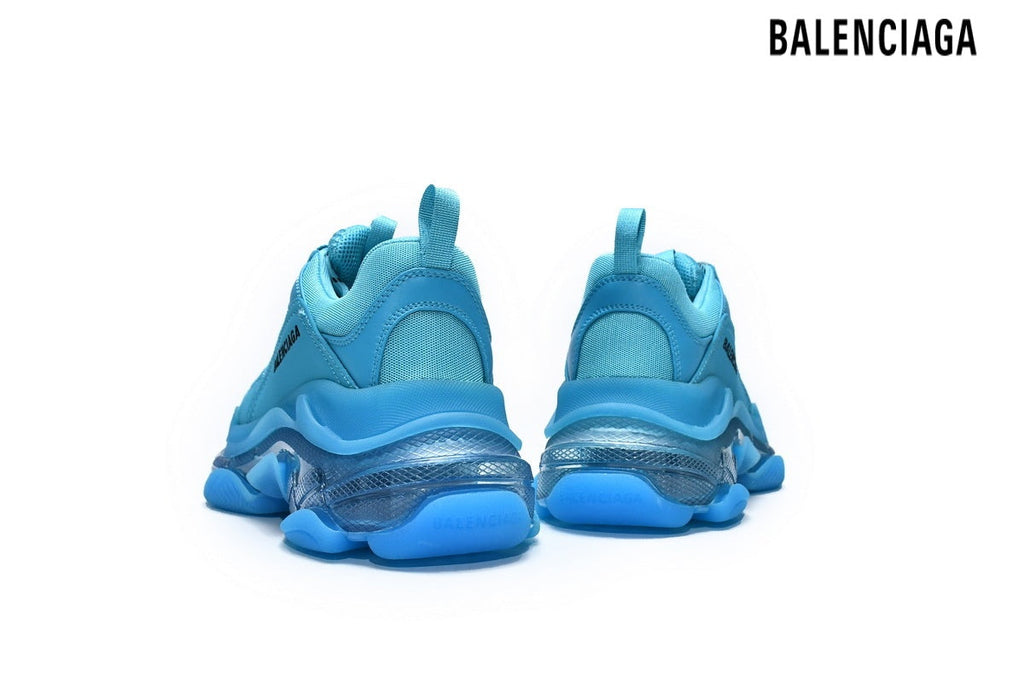Balenciaga Triple S men's shoes  women sneakers Clear Sole Sneaker Bright Blue