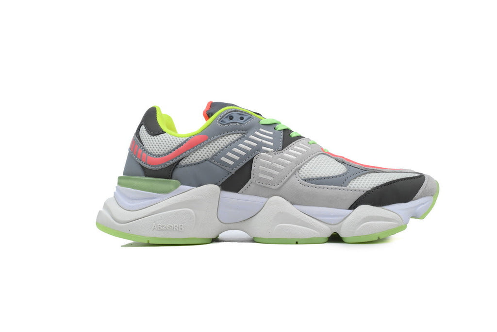 New Balance 9060 Women's & Men's Grey Neon Green Chunky Retro Sneakers