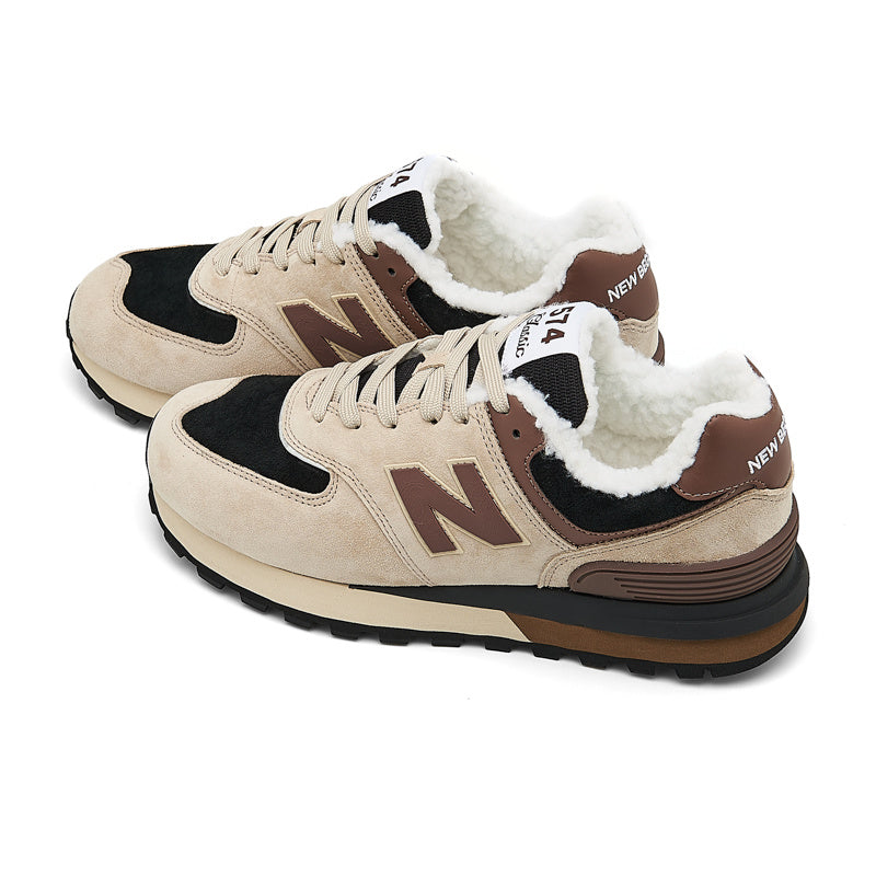 New Balance 574 Women's & Men's Beige Brown & Black Retro Sneakers