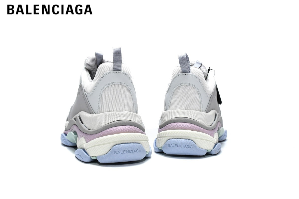 Balenciaga Triple S men's shoes  women sneakers — Grey / Pastel Multicolor