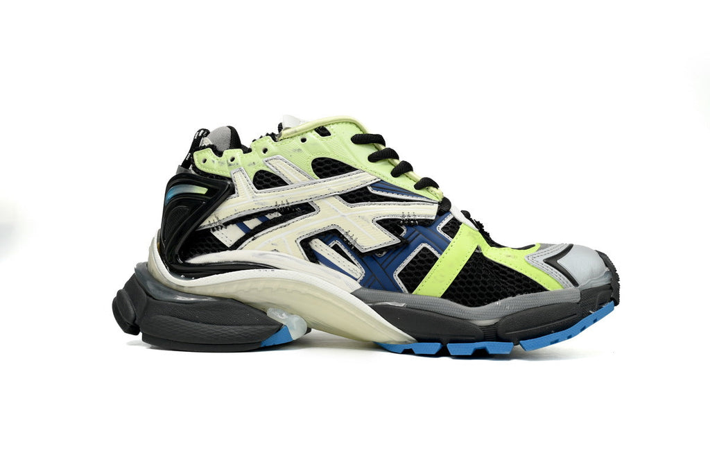 Balenciaga men's shoes Track Runner Sneaker – Distressed Low-Top  balenciaga runners Blue-yellow