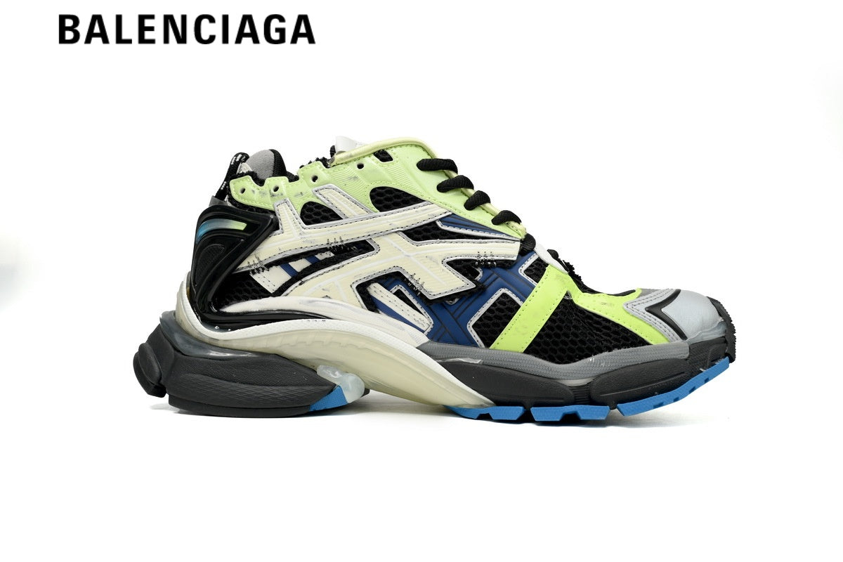 Balenciaga Runner Sneaker Black Fluorescent Green Blue