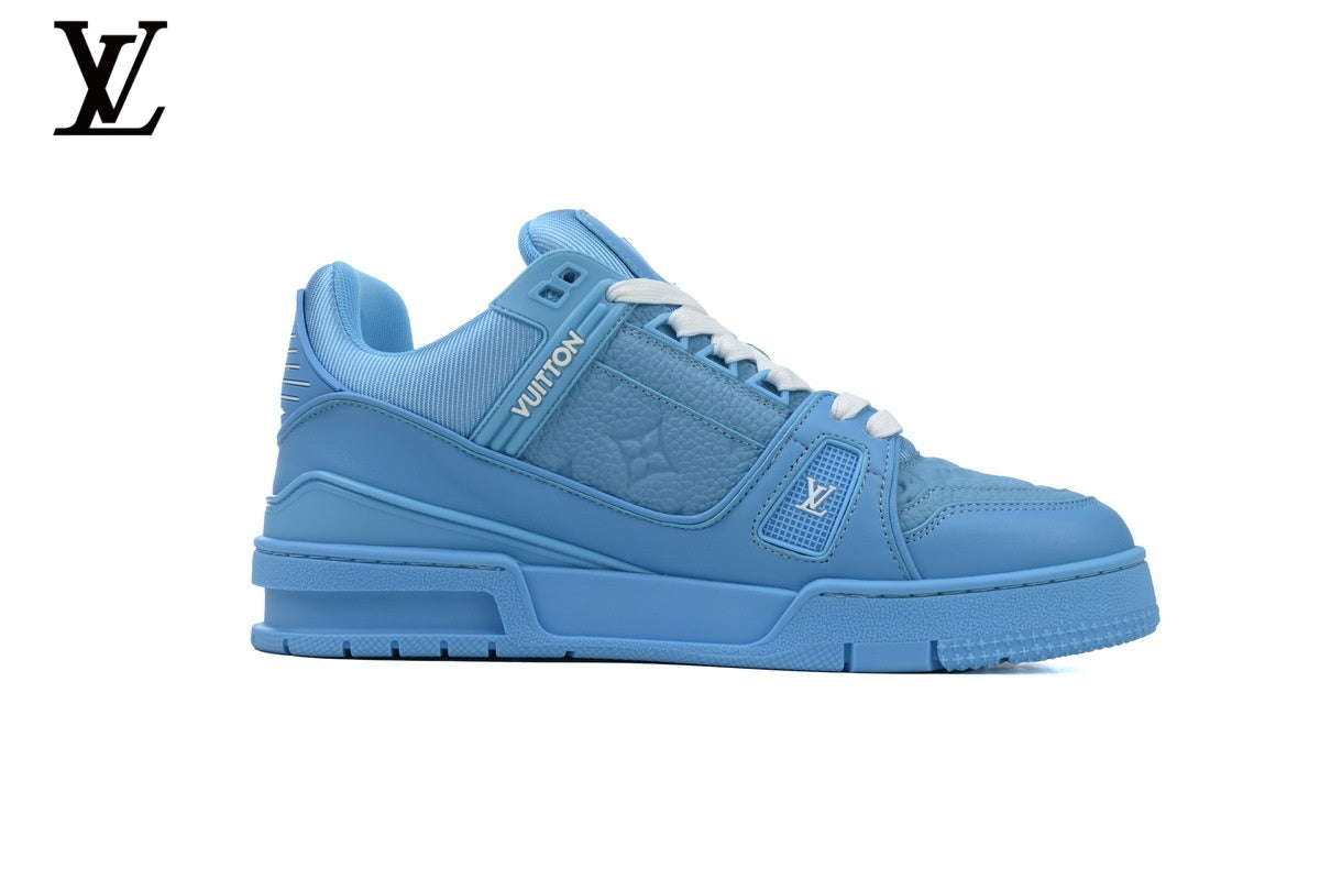 Louis Vuitton Trainer  shoes for man  women Sneaker – Blue Monogram