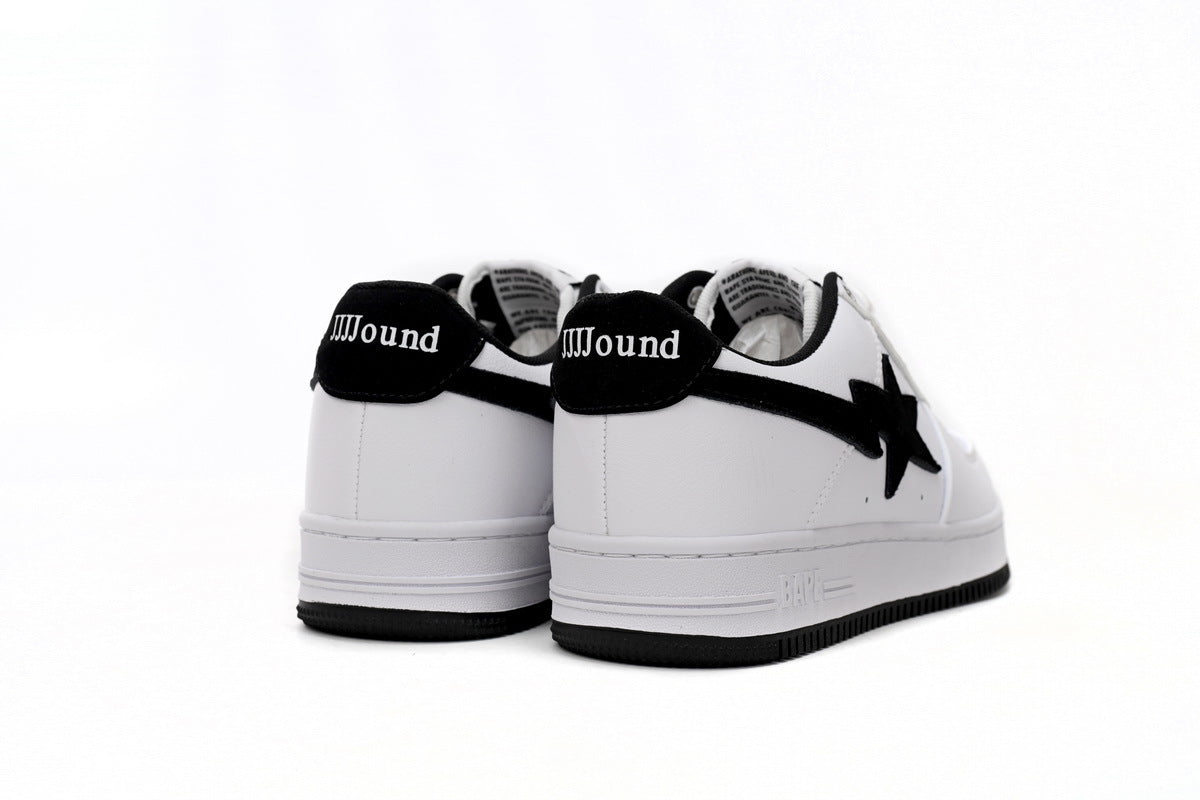 A BATHING APE BAPE STA White & Black Sneakers | Women's & Men's Skate-Inspired Shoes