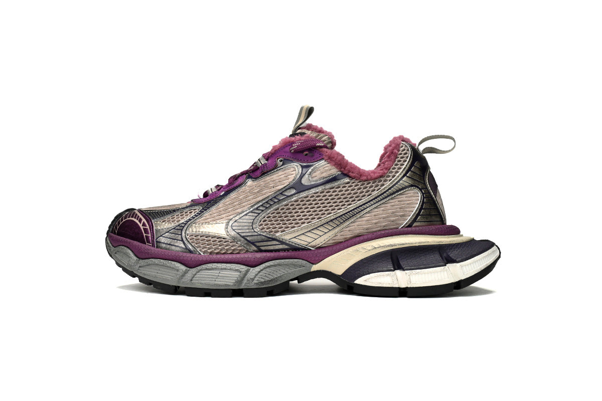 Balenciaga 3XL men's shoes Track Sneaker – Low-Top Chunky Sole balenciaga runners Grey-purple