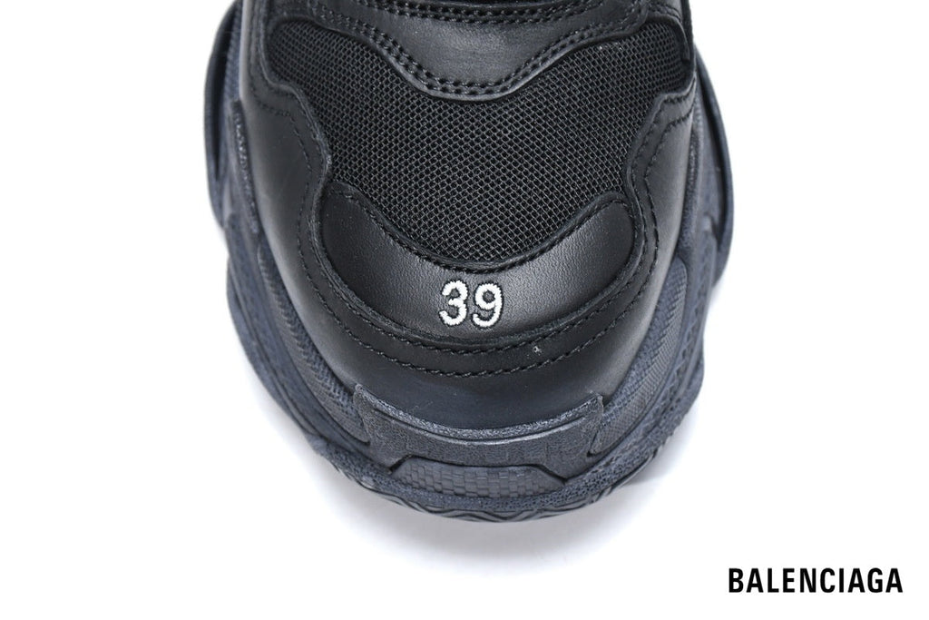 Balenciaga Triple S men's shoes  women sneakers – Triple Black