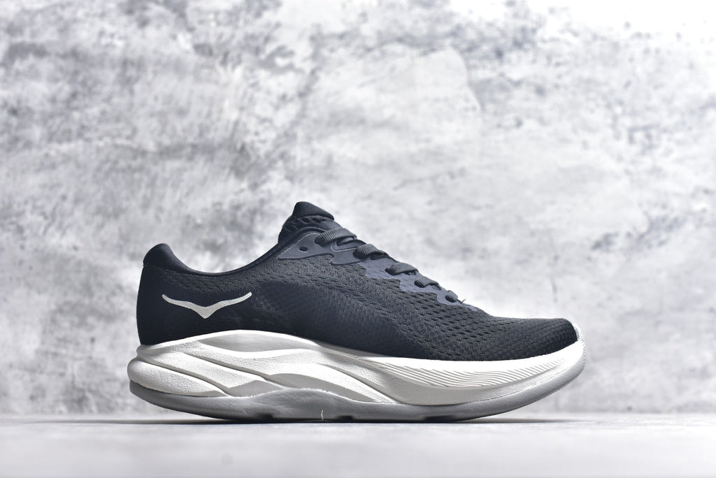 HOKA Rincon 4 Women's Men's Shoes | Black & White Mesh Running Sneakers