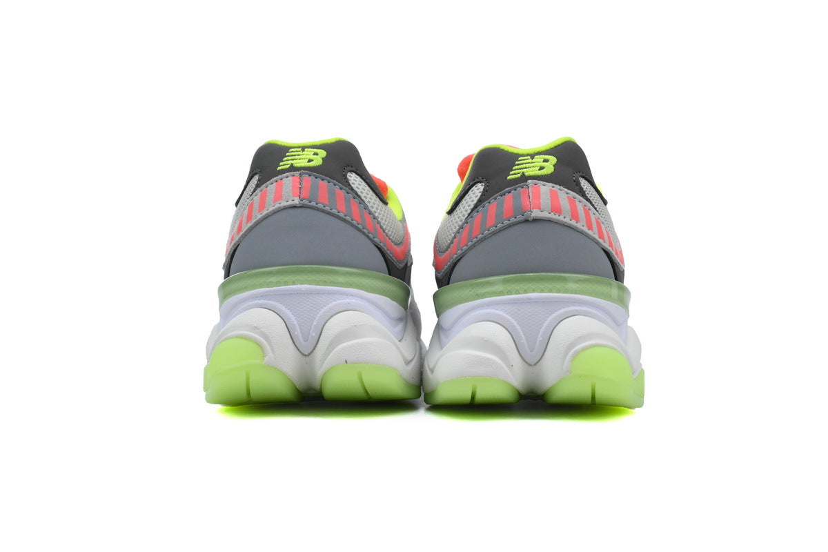 New Balance 9060 Women's & Men's Grey Neon Green Chunky Retro Sneakers