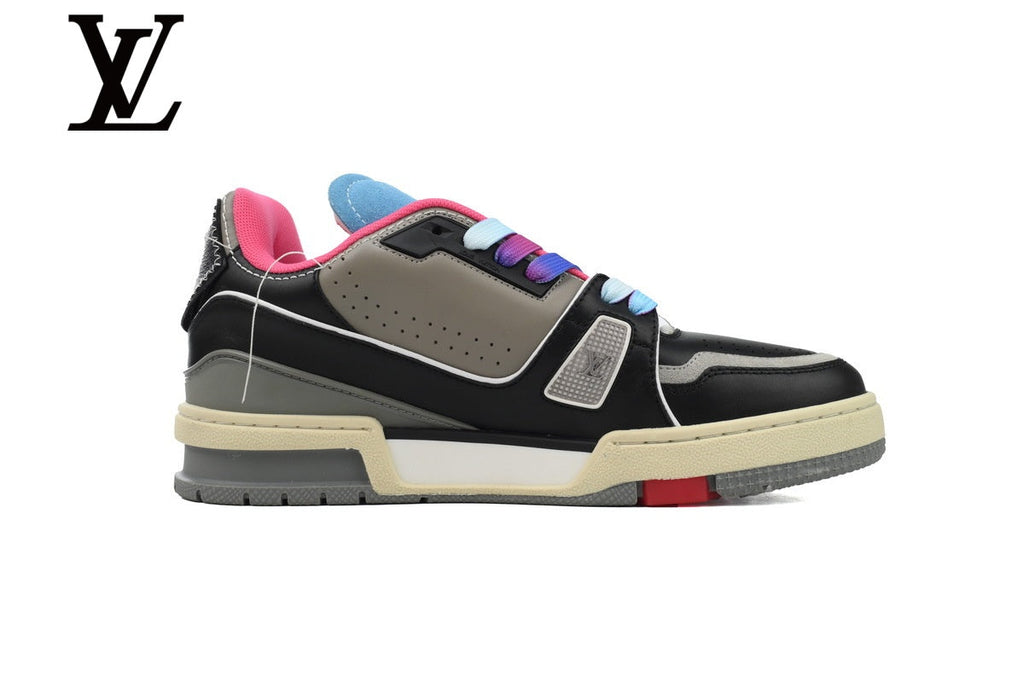 Louis Vuitton Trainer shoes for man  women Sneakers - Black Multicolor