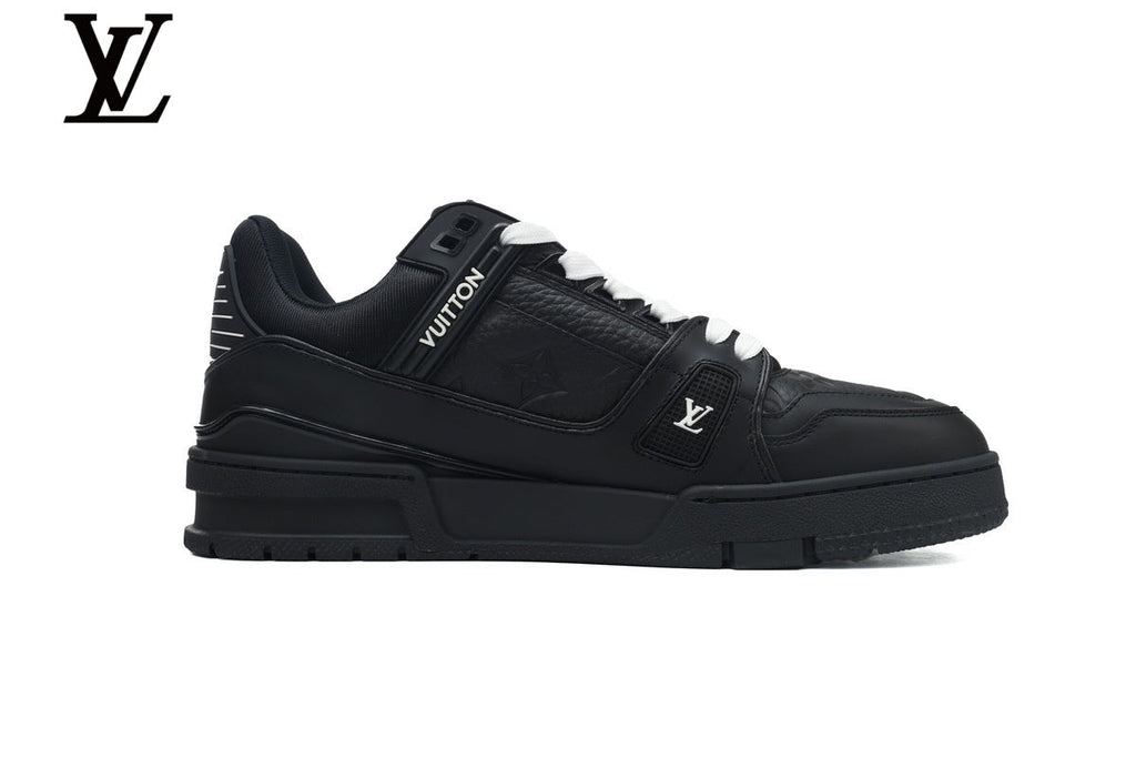 Louis Vuitton Trainer Sneakers – Black Monogram Leather
