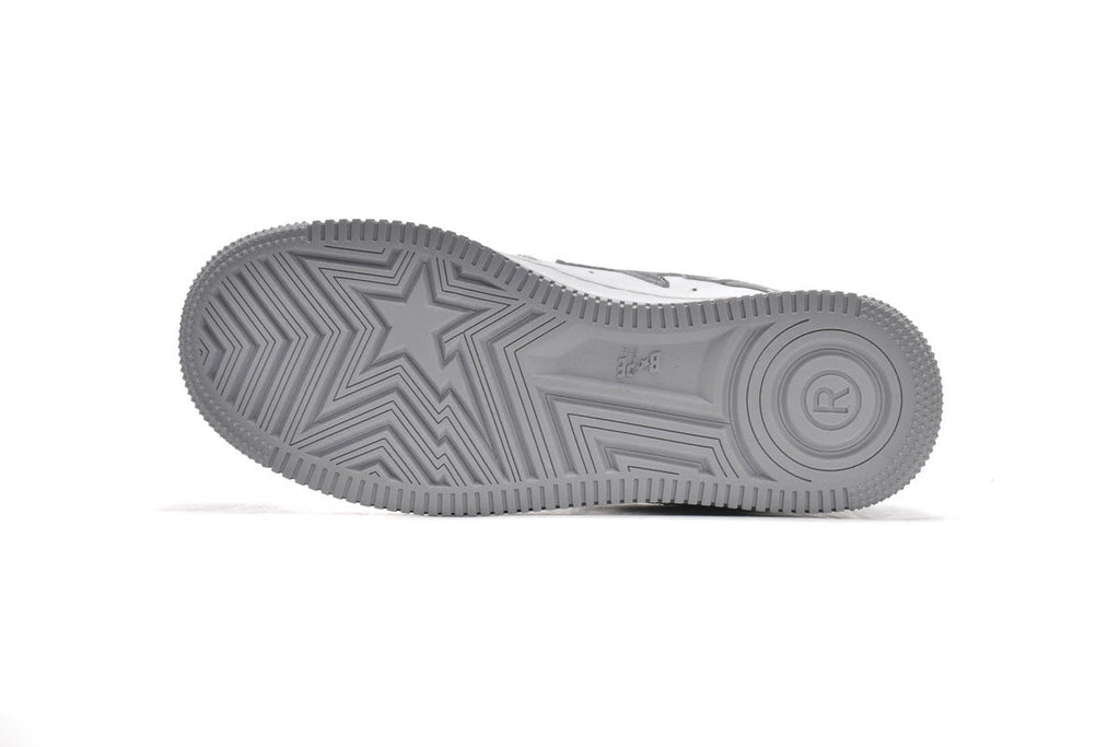 A BATHING APE BAPE STA Silver & White Camo-Star Sneakers | Women's & Men's Skate-Inspired Shoes