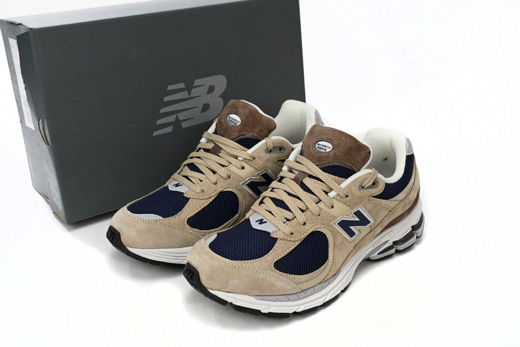 New Balance 2002R Women's & Men's Beige & Navy Retro Lifestyle Sneakers