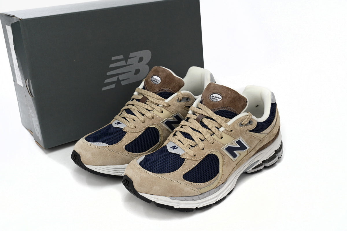 New Balance 2002R Women's & Men's Beige & Navy Retro Lifestyle Sneakers