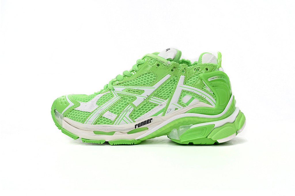 Balenciaga  men's shoes Track Runner Sneaker – Distressed Low-Top   balenciaga runners White-green