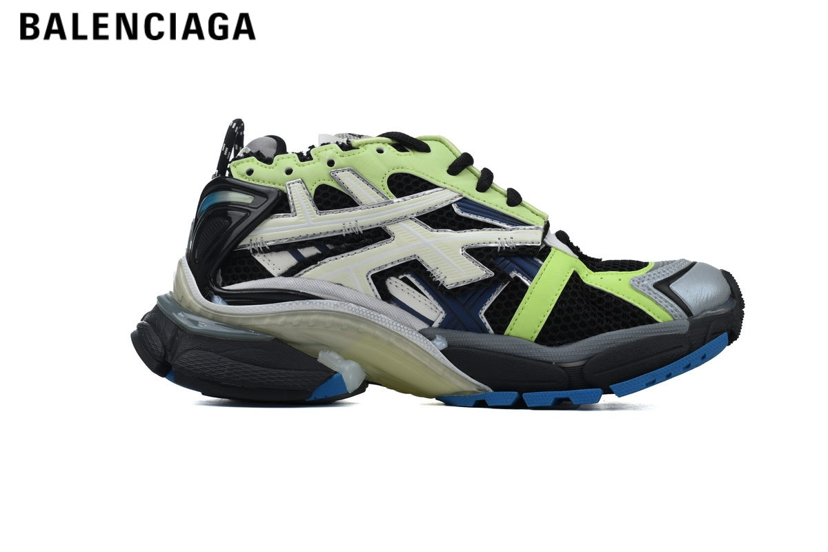 Balenciaga Runner men's shoes  women sneakers — Green / Blue / Black