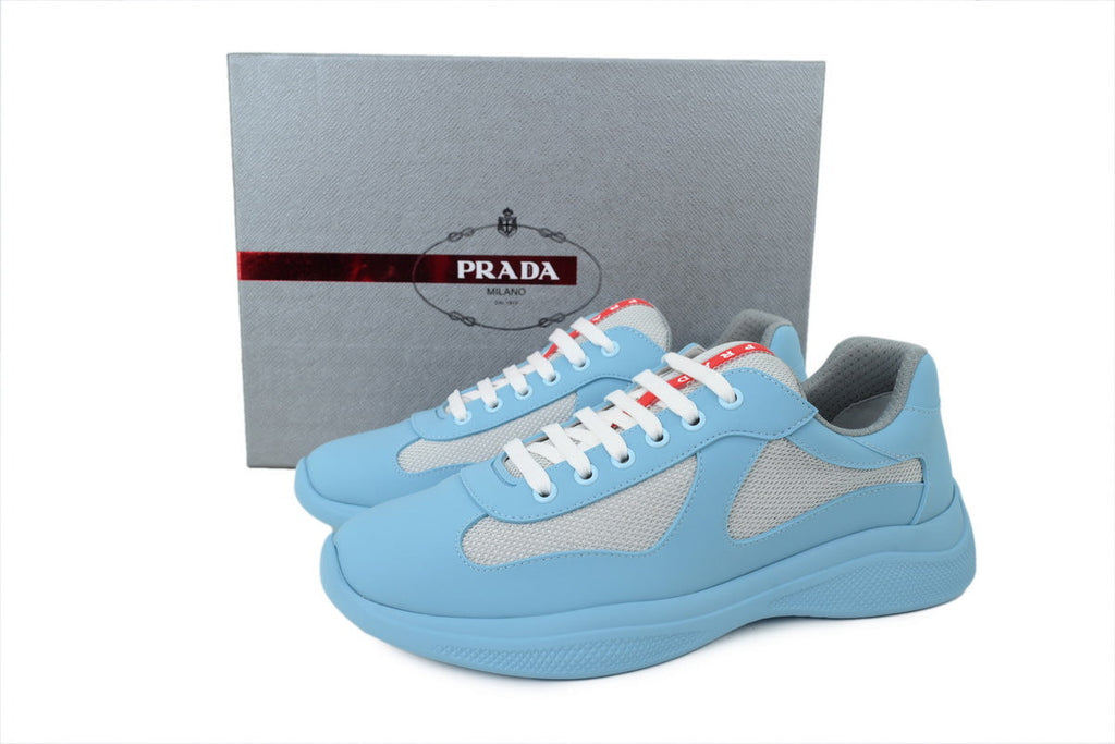 Prada America's Cup Sneakers slip ons womens  prada designer mens shoes Blue-gray