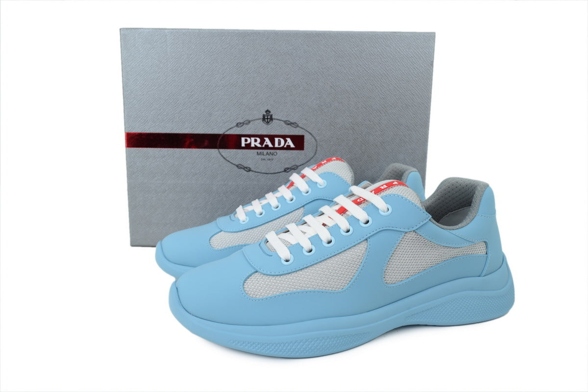 Prada America's Cup Sneakers slip ons womens  prada designer mens shoes Blue-gray