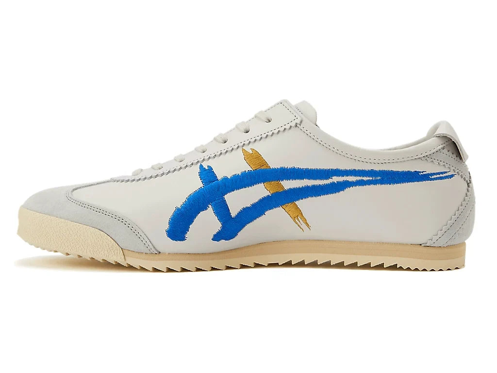 Onitsuka Tiger Mexico 66 Unisex Sneaker White Grey Blue Embroidery  running shoes women asics mens shoes