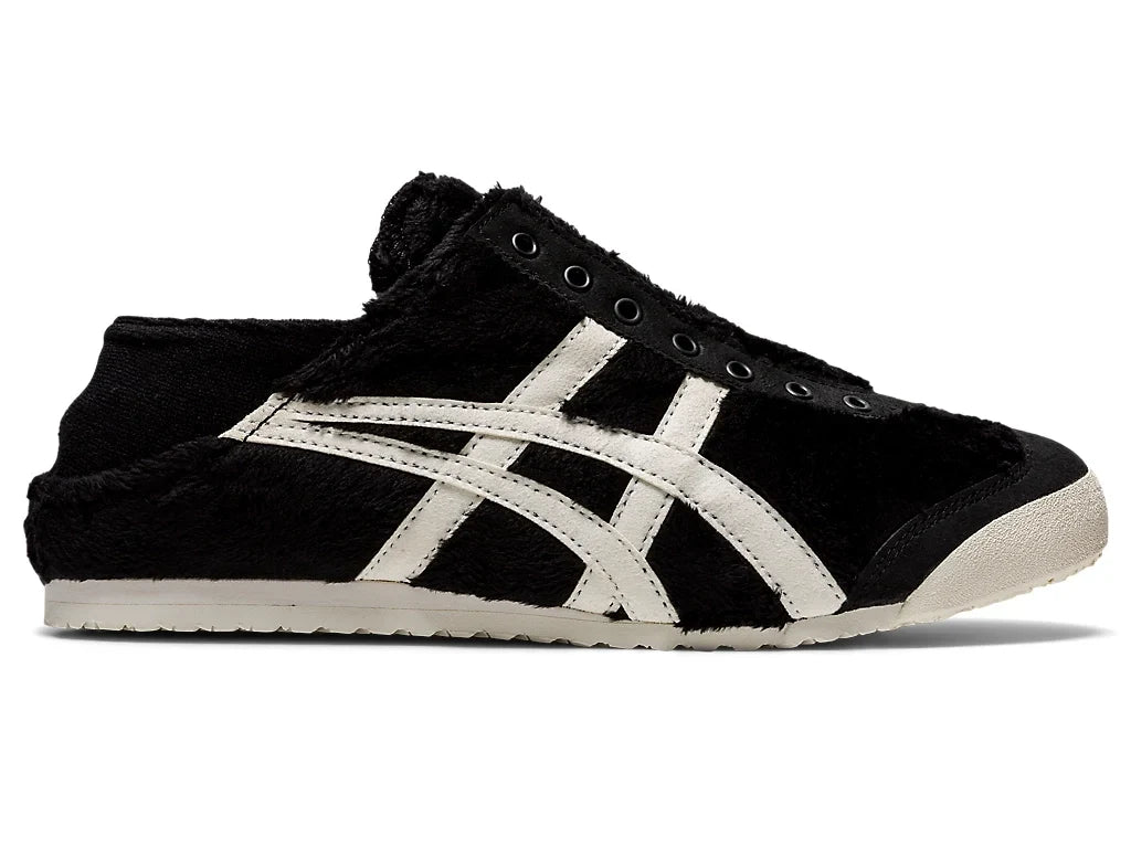 Onitsuka Tiger Mexico 66 Slip-On Unisex Sneaker Black Furry White  running shoes women asics mens shoes