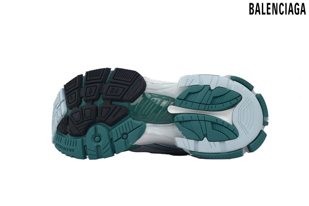 Balenciaga Runner men's shoes  women sneakers – White, Green & Blue