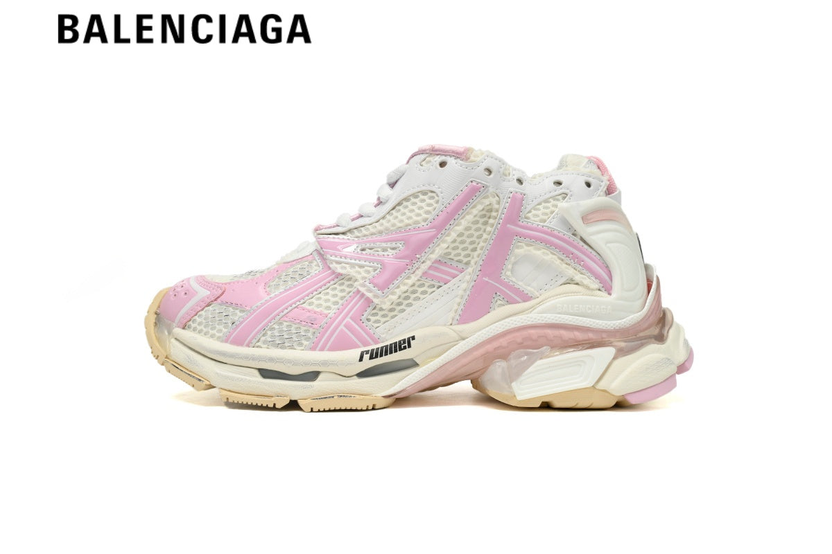 Balenciaga Runner men's shoes  women sneakers White Pink