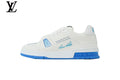 Louis Vuitton  shoes for man  women  Trainer Sneaker – White, Blue & Rhinestone