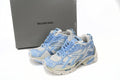 Balenciaga men's shoes Track Runner Sneaker – Distressed Low-Top White and Blue