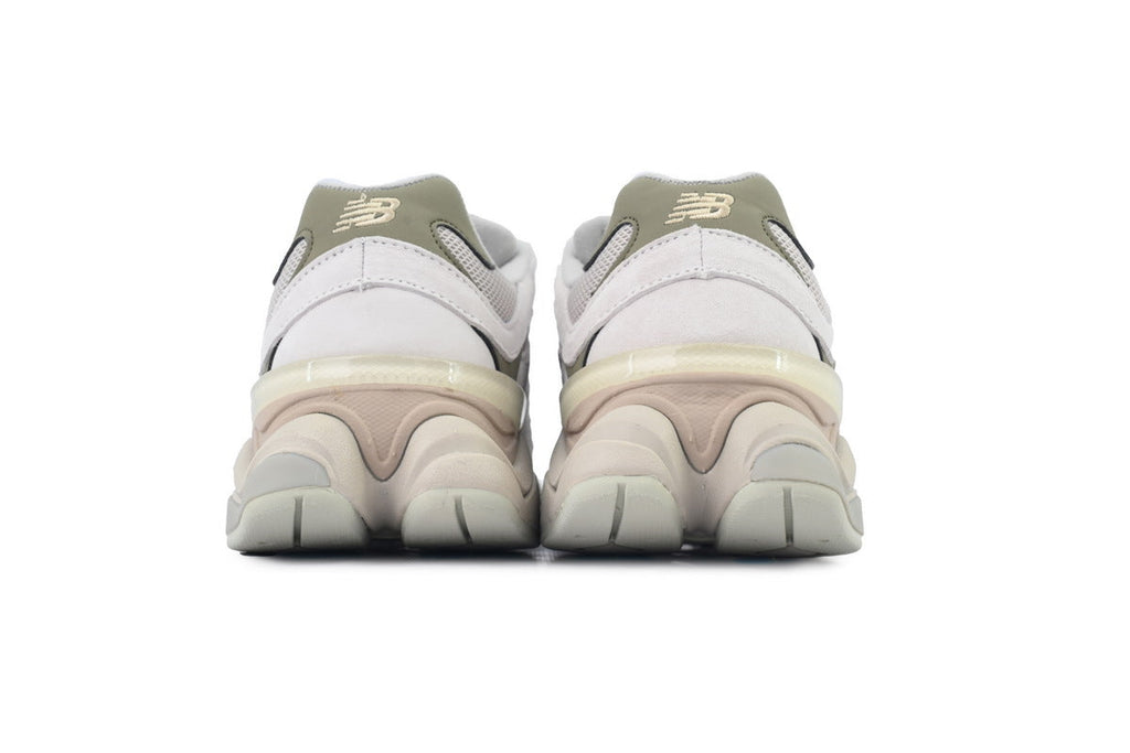 New Balance 9060 Women's & Men's White Olive Beige Chunky Retro Sneakers