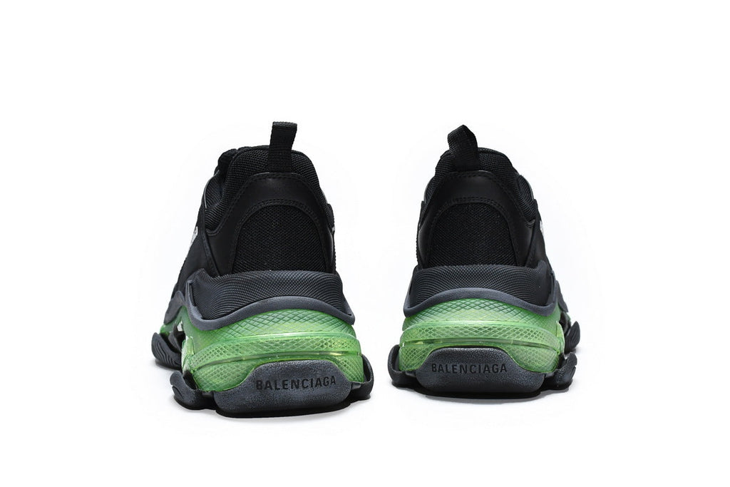 Balenciaga men's shoes Track  Triple S Clear Sole Sneakers runners Blackish-green