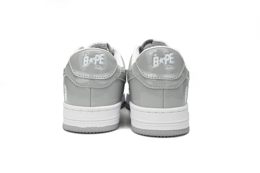 A BATHING APE BAPE STA Light Grey & White Sneakers | Women's & Men's Skate-Inspired Shoes