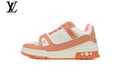Louis Vuitton Trainer shoes for man  women Leather Sneakers - Peach and White
