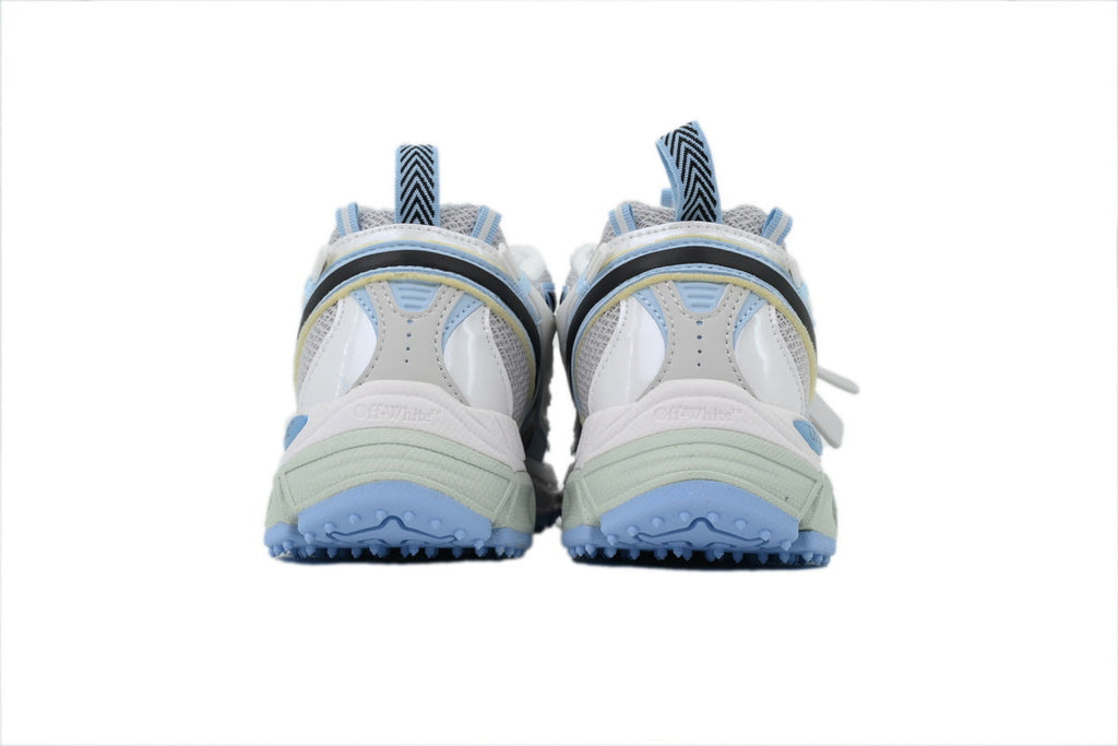 Off-White Be Right Back Women's Men's Shoes | White & Light Blue Mesh Retro Sneakers