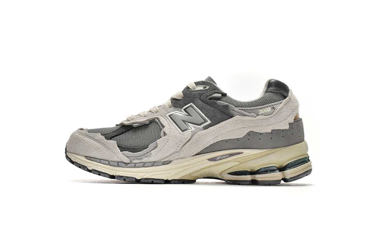 New Balance 2002R Women's & Men's Grey & Cream Distressed Retro Sneakers