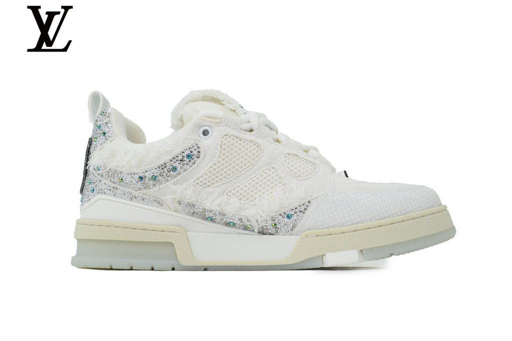 Louis Vuitton Skate shoes for man  women Sneaker – White Fringe & Rhinestone