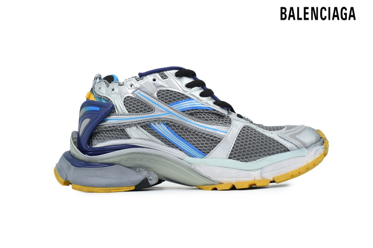 Balenciaga Runner Mid men's shoes  women sneakers Silver Blue Yellow