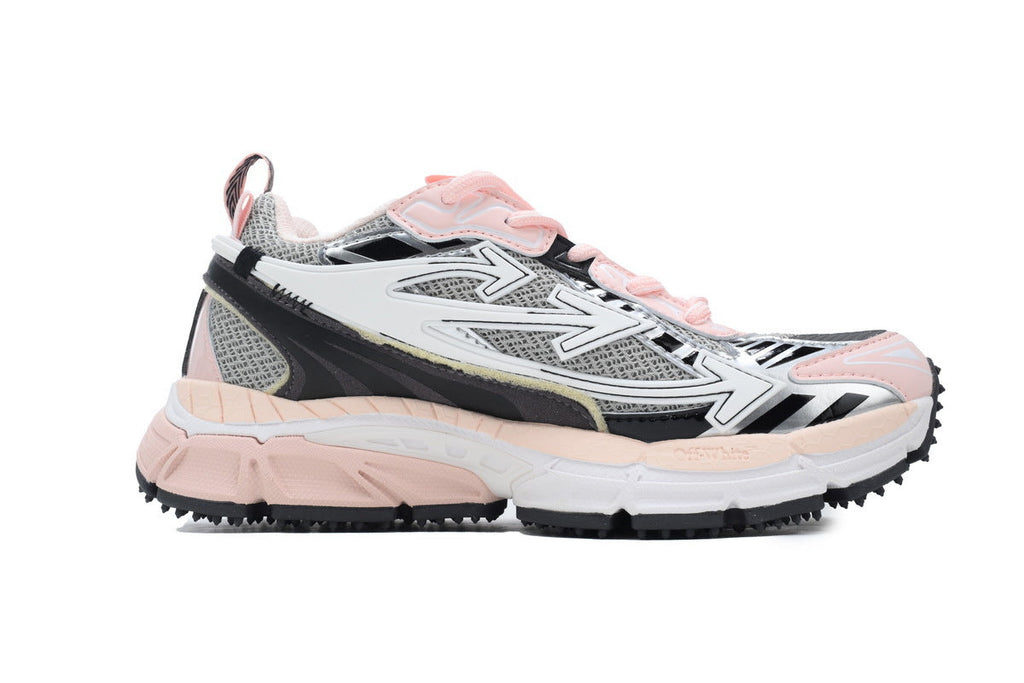 Off-White Be Right Back Women's Men's Shoes | White & Pink Mesh Retro Sneakers