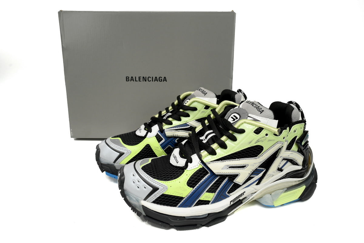 Balenciaga men's shoes Track Runner Sneaker – Distressed Low-Top  balenciaga runners Blue-yellow