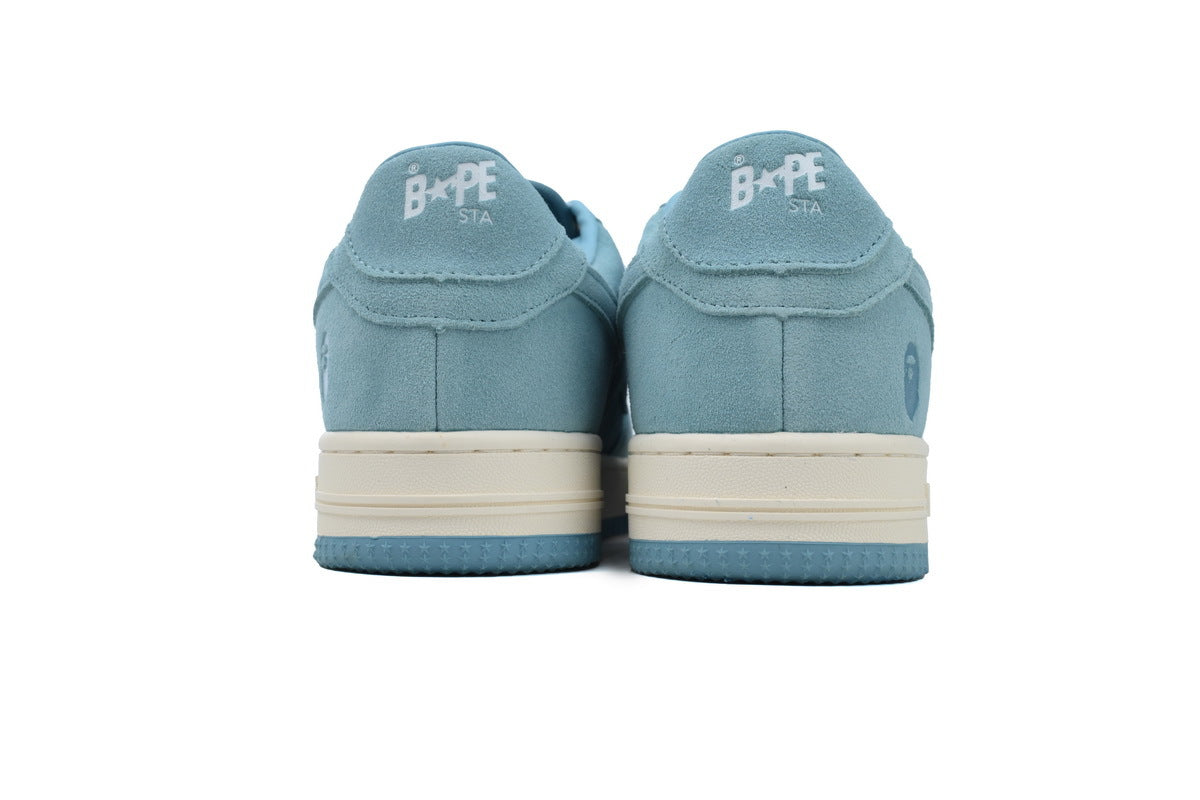 A BATHING APE BAPE STA Two-Tone Blue & Cream Sneakers | Women's & Men's Skate-Inspired Shoes