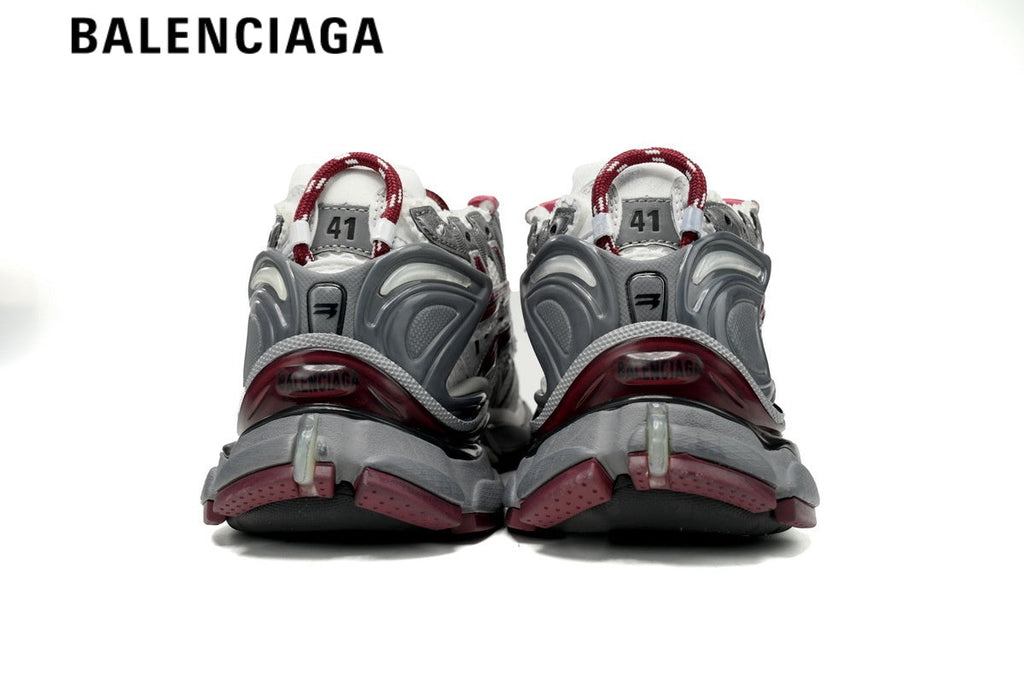 Balenciaga Runner men's shoes  women sneakers White Burgundy