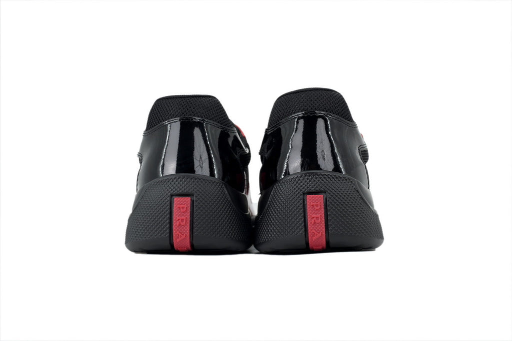 Prada America's Cup Sneakers  slip ons womens  prada designer mens shoes  Red and black
