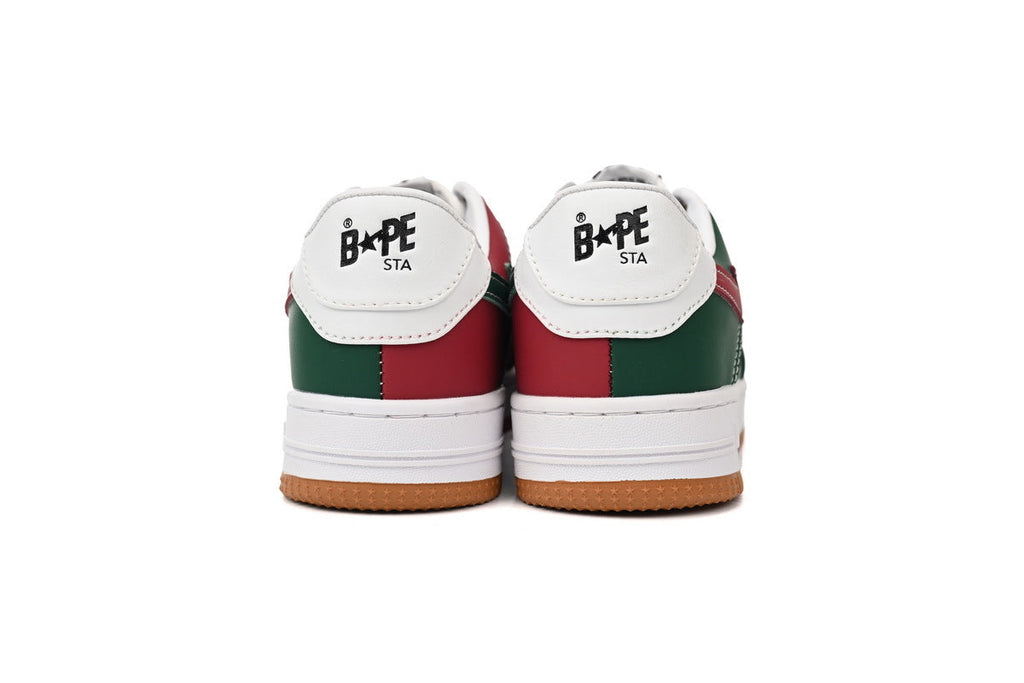 A BATHING APE BAPE STA Red & Forest Green Sneakers | Women's & Men's Skate-Inspired Shoes