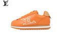 Louis Vuitton Low Top Sneaker in Orange Smooth Leather with White Outline Logo