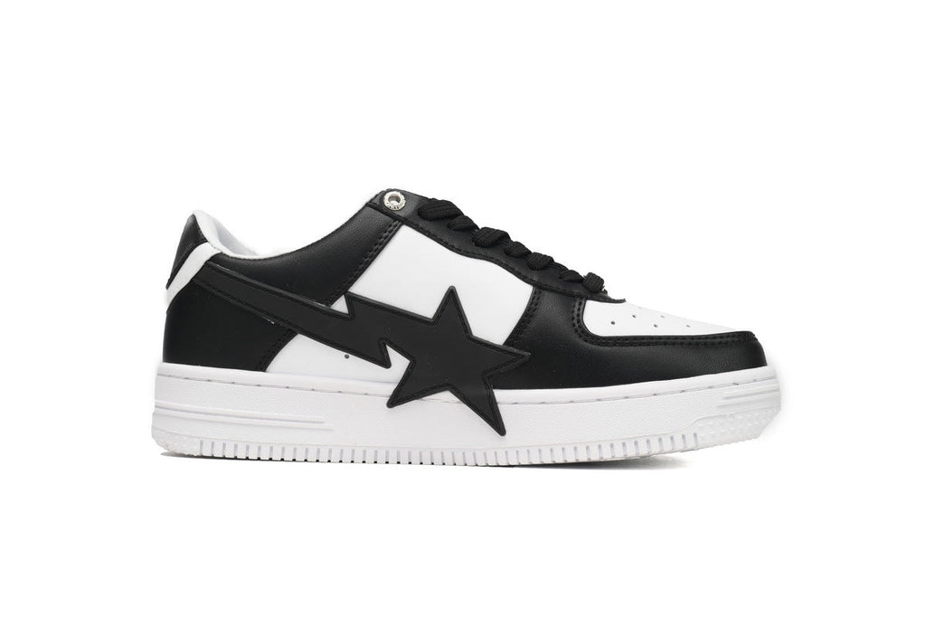 A BATHING APE BAPE STA Black & White Oversized-Star Sneakers | Women's & Men's Skate-Inspired Shoes