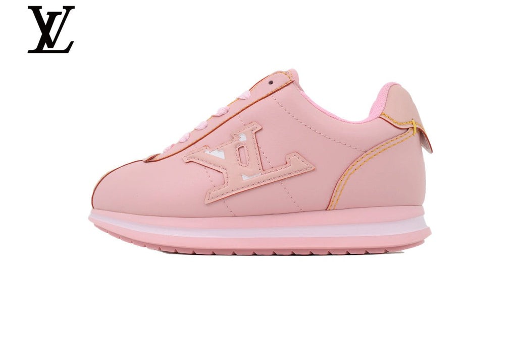 Louis Vuitton shoes for man  women Pink Leather Low-Top Sneakers