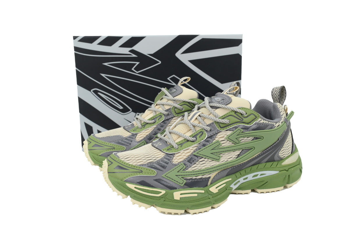 Off-White Be Right Back Women's Men's Olive Green & Cream Chunky Sneakers