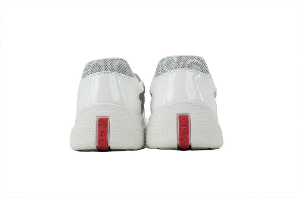 Prada America's Cup Sneakers slip ons womens  prada designer mens shoes Off-white / Whitish-gray