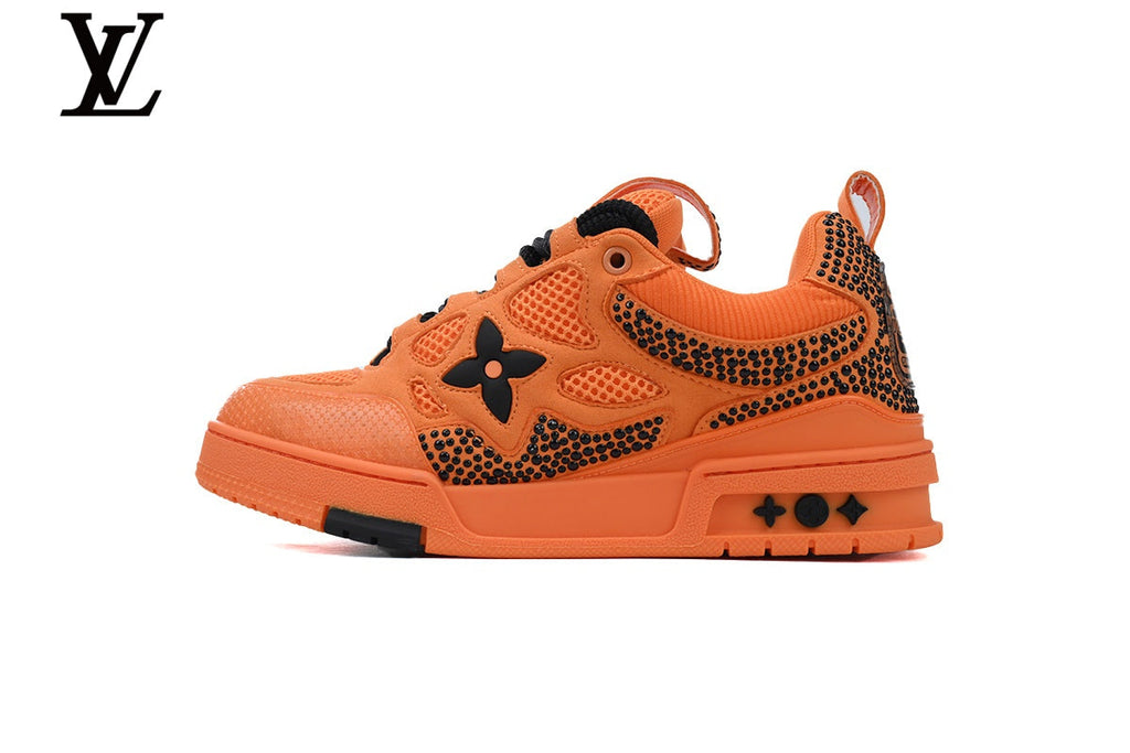 Louis Vuitton Skate shoes for man  women Sneaker – Orange Rhinestone