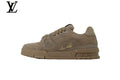 Louis Vuitton Trainer  shoes for man  women Sneaker – Khaki & Brown Leather
